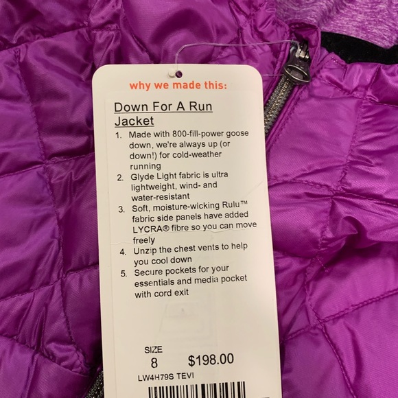 Lululemon down for a run puffer ski jacket NWT 8 - Picture 10 of 14